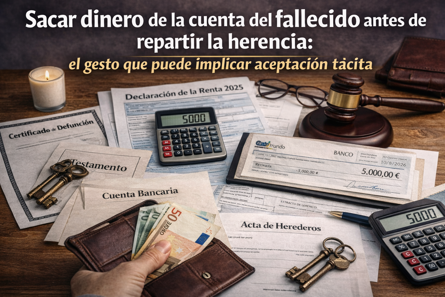 Sacar dinero cuenta fallecido: aceptación tácita